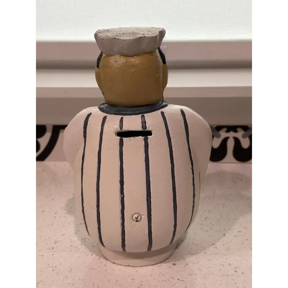 Vintage Cast Iron Italian Chef Coin Piggy Bank 9.5” - Picture 3 of 4